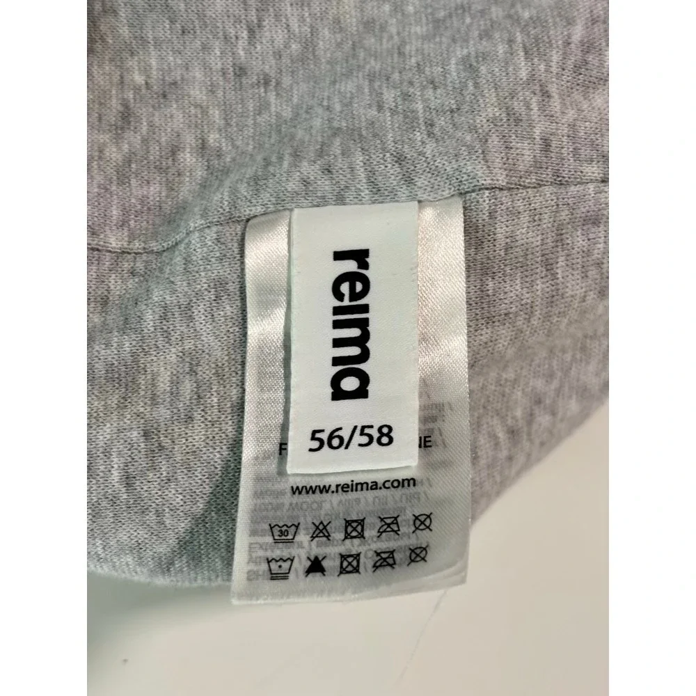 Reima Kids Knit Beanie Hat Cap Pom Pom Geometric Gray‎ Sz 56/58 Outdoors Skiing